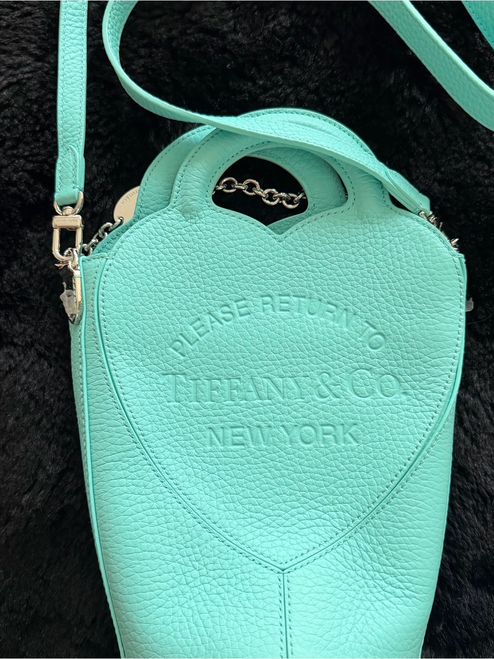 Tiffany & Co. Heart-Shaped Crossbody Bag in Signature Blue-Green